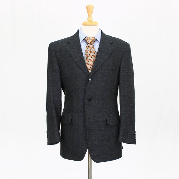 Zaharoff 40R Navy Solid 3-Button Sport Coat Blazer Jacket V370